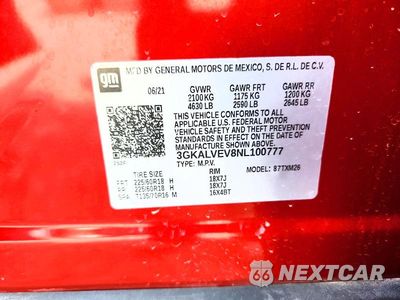 Zdjęcie 12 z 12 samochodu: 2022 GMC TERRAIN SLT VIN:3GKALVEV8NL100777 - miniatura