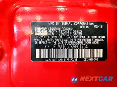 Zdjęcie 12 z 12 samochodu: 2019 SUBARU WRX PREMIUM VIN:JF1VA1C67K9801764 - miniatura