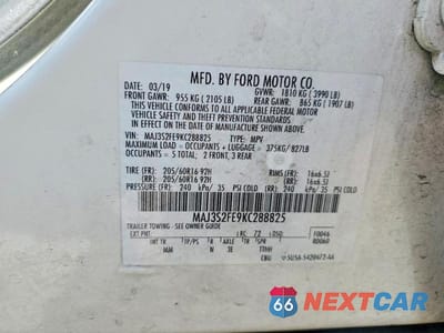 Zdjęcie 13 z 13 samochodu: 2019 FORD ECOSPORT S VIN:MAJ3S2FE9KC288825 - miniatura