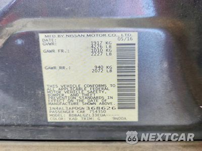 Zdjęcie 12 z 12 samochodu: 2016 NISSAN ALTIMA 2.5 S VIN:1N4AL3AP0GN368626 - miniatura