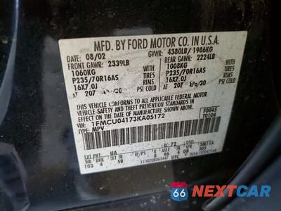 Zdjęcie 14 z 14 samochodu: 2003 FORD ESCAPE LIMITED VIN:1FMCU04173KA05172 - miniatura