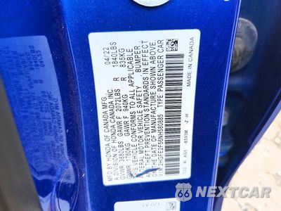 Zdjęcie 12 z 12 samochodu: 2022 HONDA CIVIC SPORT VIN:2HGFE2F56NH580885 - miniatura