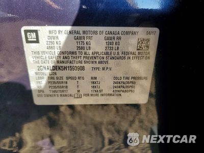 Zdjęcie 13 z 13 samochodu: 2017 CHEVROLET EQUINOX PREMIER VIN:2GNALDEK5H1593908 - miniatura