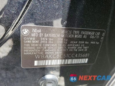Zdjęcie 12 z 12 samochodu: 2012 BMW 750 LXI VIN:WBAKC8C51CC435681 - miniatura