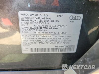 Zdjęcie 14 z 14 samochodu: 2022 AUDI Q5 PREMIUM 45 VIN:WA1GAAFY5N2067553 - miniatura