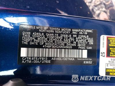 Zdjęcie 12 z 12 samochodu: 2010 TOYOTA CAMRY LE VIN:4T4BF3EK2AR045620 - miniatura