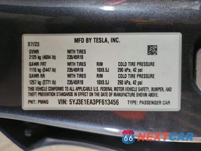 Zdjęcie 12 z 12 samochodu: 2023 TESLA MODEL 3 VIN:5YJ3E1EA3PF613456 - miniatura