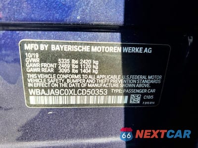 Zdjęcie 13 z 13 samochodu: 2020 BMW 530E VIN:WBAJA9C0XLCD50353 - miniatura