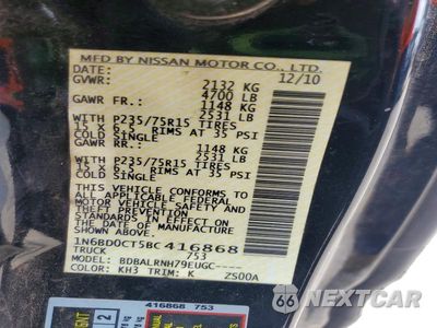 Zdjęcie 12 z 12 samochodu: 2011 NISSAN FRONTIER S VIN:1N6BD0CT5BC416868 - miniatura