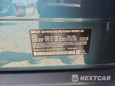 Zdjęcie 14 z 14 samochodu: 2025 BMW X5 XDRIVE40I VIN:5UX23EU04S9Y99031 - miniatura