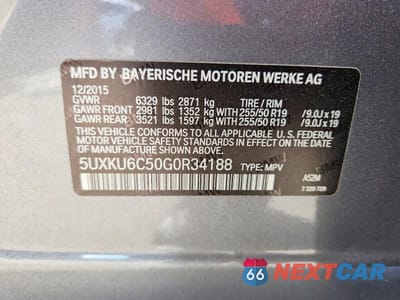 Zdjęcie 13 z 13 samochodu: 2016 BMW X6 XDRIVE50I VIN:5UXKU6C50G0R34188 - miniatura