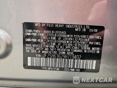 Zdjęcie 13 z 13 samochodu: 2009 SUBARU FORESTER 2.5X PREMIUM VIN:JF2SH63629H719402 - miniatura