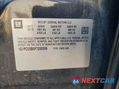 Zdjęcie 12 z 12 samochodu: 2015 CHEVROLET CRUZE LT VIN:1G1PC5SB6F7286589 - miniatura