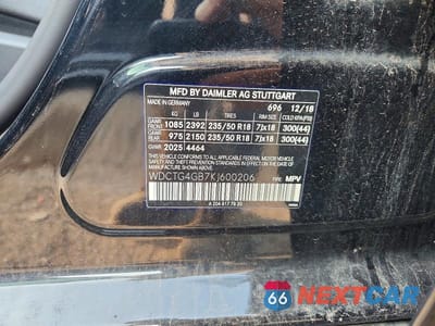 Zdjęcie 12 z 12 samochodu: 2019 MERCEDES-BENZ GLA 250 4MATIC VIN:WDCTG4GB7KJ600206 - miniatura