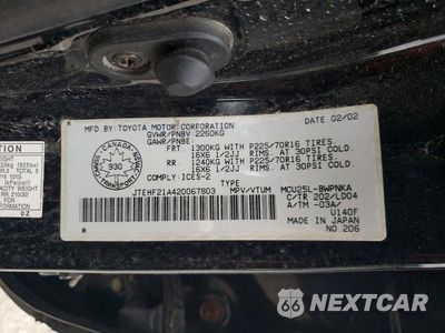 Zdjęcie 13 z 13 samochodu: 2002 TOYOTA HIGHLANDER LIMITED VIN:JTEHF21A420067803 - miniatura
