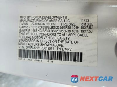 Zdjęcie 13 z 13 samochodu: 2024 HONDA ODYSSEY TOURING VIN:5FNRL6H81RB019571 - miniatura