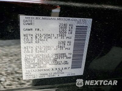 Zdjęcie 13 z 13 samochodu: 2025 NISSAN MURANO PLATINUM VIN:5N1AZ3DT6SC135187 - miniatura