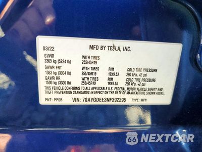 Zdjęcie 13 z 13 samochodu: 2022 TESLA MODEL Y VIN:7SAYGDEE3NF392395 - miniatura