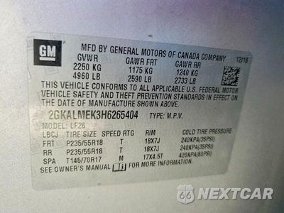 Zdjęcie 13 z 13 samochodu: 2017 GMC TERRAIN SLE VIN:2GKALMEK3H6265404 - miniatura