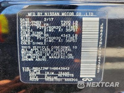 Zdjęcie 13 z 13 samochodu: 2017 INFINITI QX80 BASE VIN:JN8AZ2NF1H9643942 - miniatura