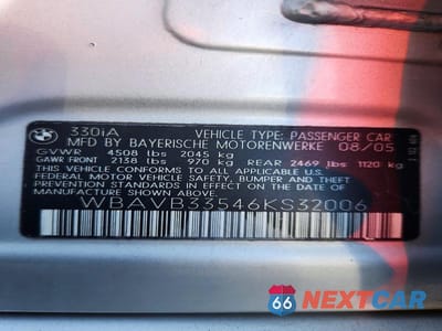 Zdjęcie 12 z 12 samochodu: 2006 BMW 330 I VIN:WBAVB33546KS32006 - miniatura