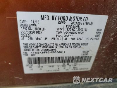 Zdjęcie 13 z 13 samochodu: 2017 FORD EXPLORER LIMITED VIN:1FM5K8F85HGB30012 - miniatura