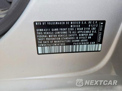 Zdjęcie 13 z 13 samochodu: 2012 VOLKSWAGEN JETTA SE VIN:3VWDX7AJ1CM367890 - miniatura