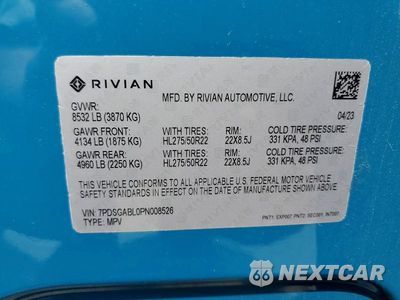 Zdjęcie 14 z 14 samochodu: 2023 RIVIAN R1S LAUNCH EDITION VIN:7PDSGABL0PN008526 - miniatura