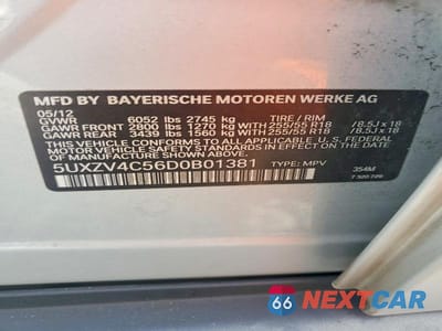 Zdjęcie 12 z 12 samochodu: 2013 BMW X5 XDRIVE35I VIN:5UXZV4C56D0B01381 - miniatura