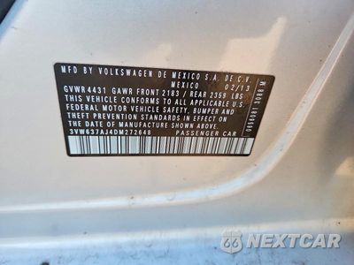 Zdjęcie 12 z 12 samochodu: 2013 VOLKSWAGEN JETTA HYBRID VIN:3VW637AJ4DM272648 - miniatura