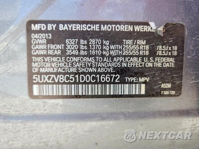 Zdjęcie 13 z 13 samochodu: 2013 BMW X5 XDRIVE50I VIN:5UXZV8C51D0C16672 - miniatura