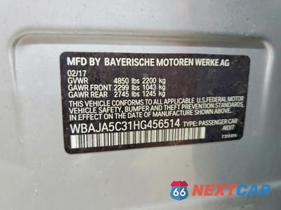 Zdjęcie 12 z 12 samochodu: 2017 BMW 530 I VIN:WBAJA5C31HG456514 - miniatura