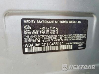 Zdjęcie 12 z 12 samochodu: 2017 BMW 530 I VIN:WBAJA5C31HG456514 - miniatura