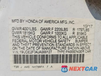 Zdjęcie 12 z 12 samochodu: 2018 ACURA ILX BASE WATCH PLUS VIN:19UDE2F34JA000127 - miniatura