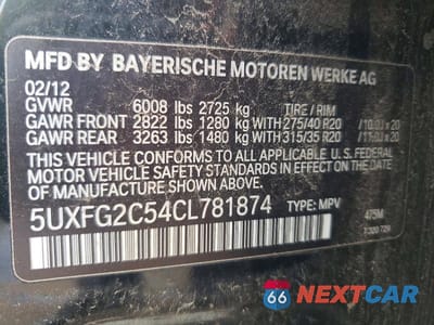 Zdjęcie 13 z 13 samochodu: 2012 BMW X6 XDRIVE35I VIN:5UXFG2C54CL781874 - miniatura