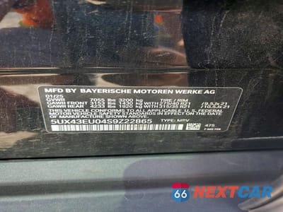 Zdjęcie 13 z 13 samochodu: 2025 BMW X5 XDRIVE50E VIN:5UX43EU04S9Z22865 - miniatura