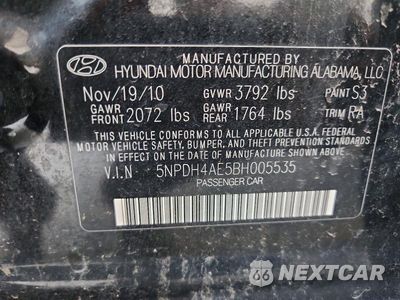 Zdjęcie 12 z 12 samochodu: 2011 HYUNDAI ELANTRA LIMITED VIN:5NPDH4AE5BH005535 - miniatura