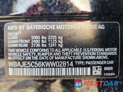 Zdjęcie 12 z 12 samochodu: 2019 BMW 540 I VIN:WBAJE5C56KWW02814 - miniatura