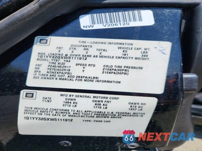 Zdjęcie 12 z 12 samochodu: 1998 CHEVROLET CORVETTE VIN:1G1YY32GXW5111912 - miniatura