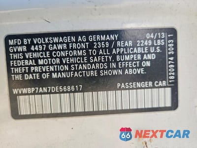 Zdjęcie 12 z 12 samochodu: 2013 VOLKSWAGEN CC SPORT VIN:WVWBP7AN7DE568617 - miniatura