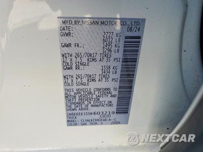 Zdjęcie 12 z 12 samochodu: 2025 NISSAN FRONTIER PRO-X VIN:1N6ED1EJ1SN603219 - miniatura