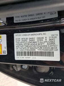 Zdjęcie 12 z 12 samochodu: 2019 HONDA ACCORD SPORT VIN:1HGCV1F35KA069206 - miniatura