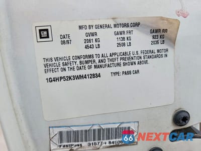 Zdjęcie 12 z 12 samochodu: 1998 BUICK LESABRE CUSTOM VIN:1G4HP52K3WH412834 - miniatura