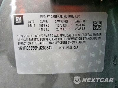 Zdjęcie 12 z 12 samochodu: 2017 CHEVROLET VOLT LT VIN:1G1RC6S56HU200341 - miniatura