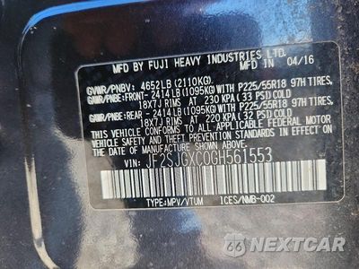 Zdjęcie 12 z 12 samochodu: 2016 SUBARU FORESTER 2.0XT TOURING VIN:JF2SJGXC0GH561553 - miniatura