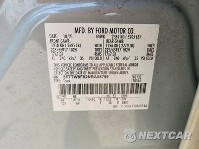 Zdjęcie 14 z 14 samochodu: 2022 FORD MAVERICK XL VIN:3FTTW8F92NRA08799 - miniatura