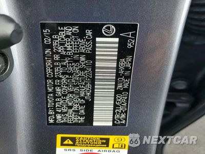 Zdjęcie 12 z 12 samochodu: 2015 LEXUS CT 200 VIN:JTHKD5BH1F2234110 - miniatura