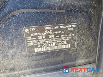 Zdjęcie 12 z 12 samochodu: 2015 BMW 335 XI VIN:WBA3B9G52FNR94446 - miniatura