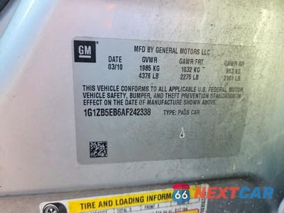 Zdjęcie 13 z 13 samochodu: 2010 CHEVROLET MALIBU LS VIN:1G1ZB5EB6AF242338 - miniatura