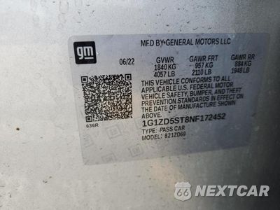 Zdjęcie 12 z 12 samochodu: 2022 CHEVROLET MALIBU LT VIN:1G1ZD5ST8NF172452 - miniatura